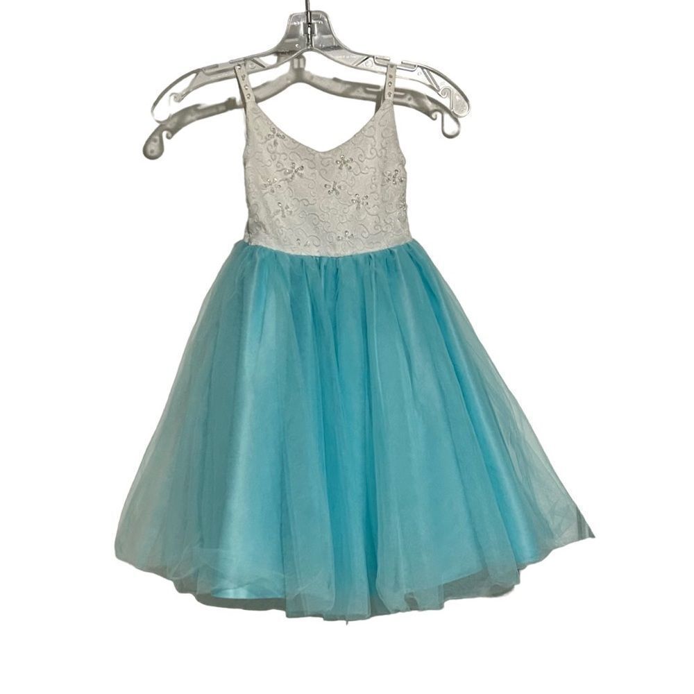 The Rain Kids Formal Dress Girls Size 4 Two Tone Lace Top Tulle Skirt Outfit